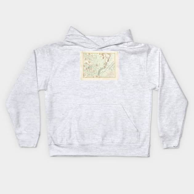 Vintage Map of The Battle of Yorktown (1781) Kids Hoodie by Bravuramedia